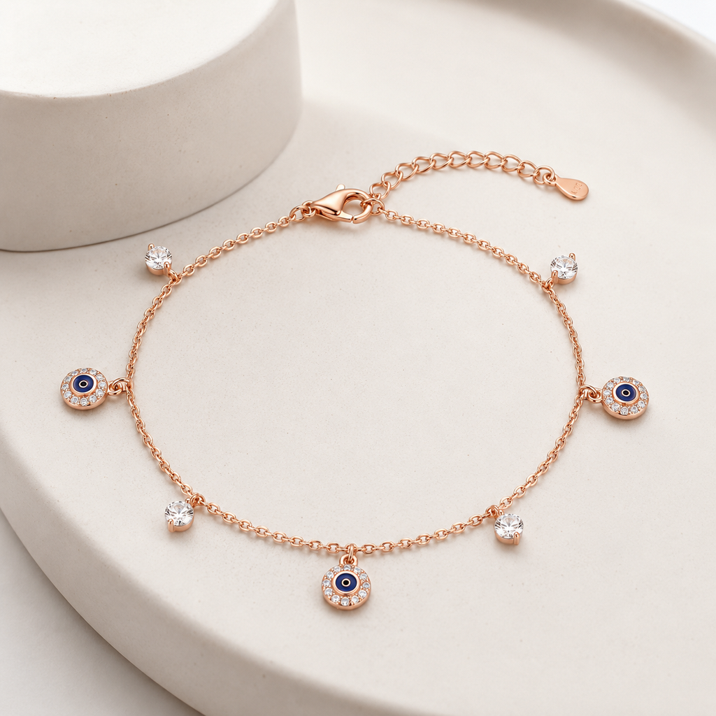 EVIL EYE WITH STONE ANKLETS