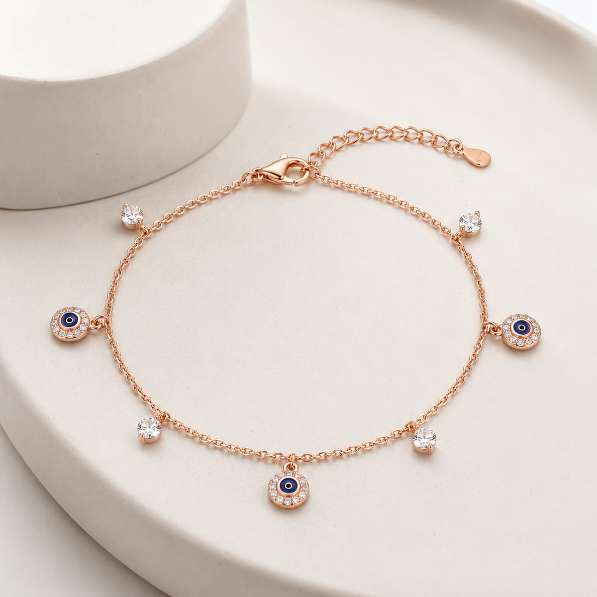 EVIL EYE WITH STONE ANKLETS